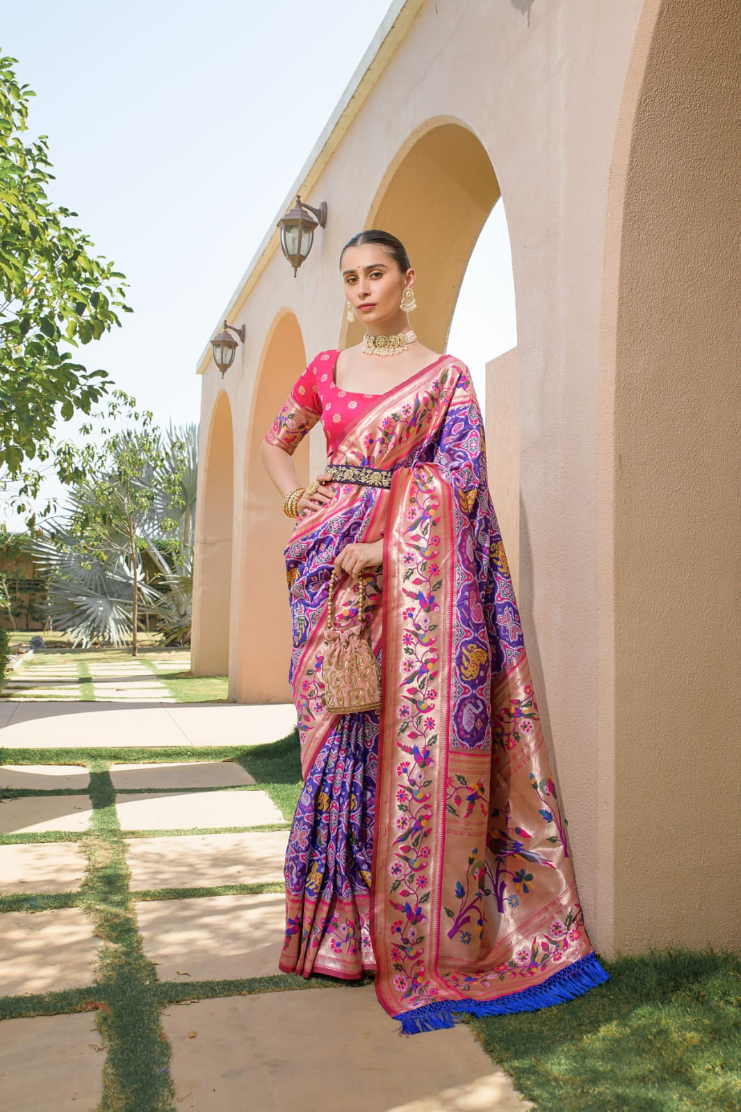 Paithani Silk Saree with Zari Weaving Work