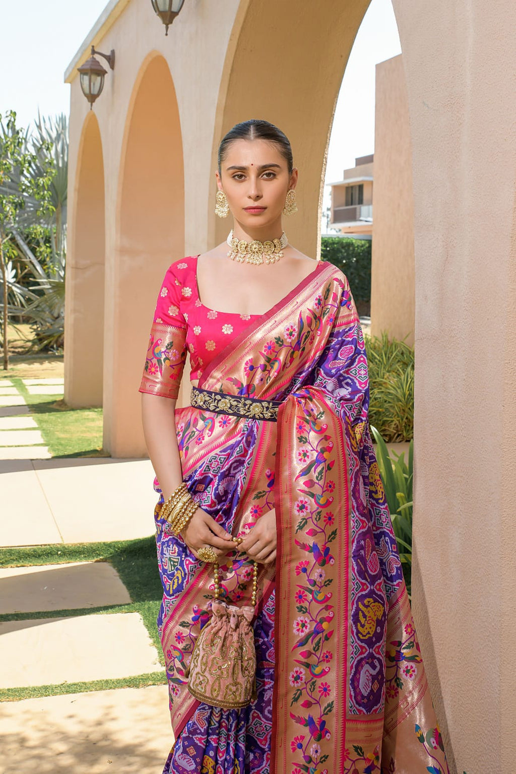 Paithani Silk Saree with Zari Weaving Work
