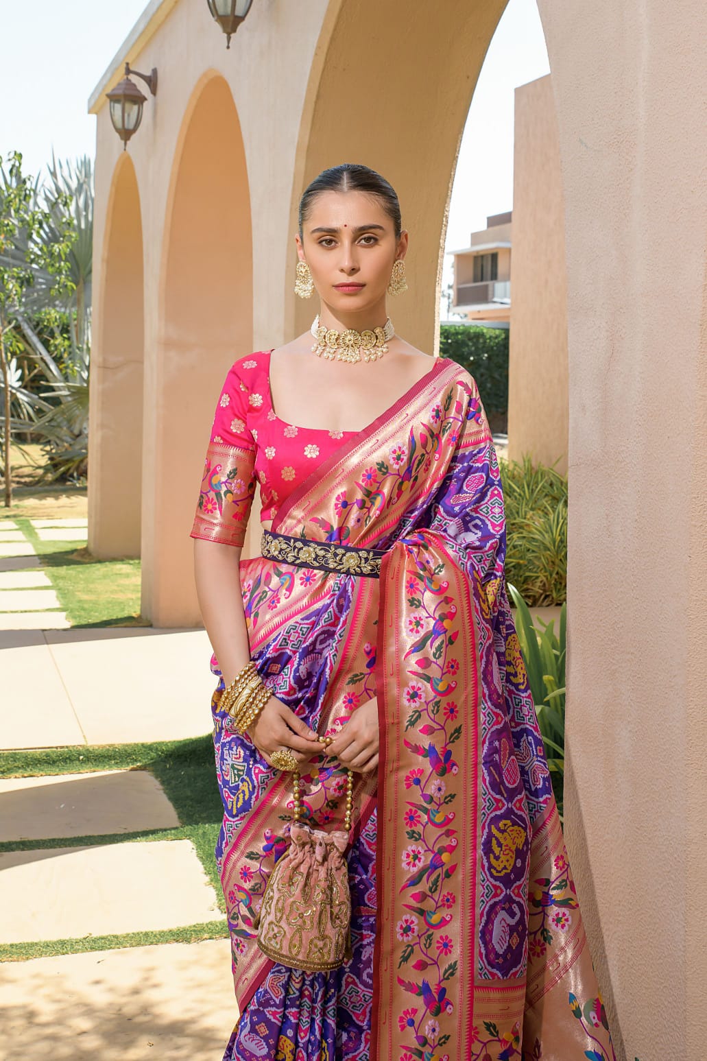 Paithani Silk Saree with Zari Weaving Work