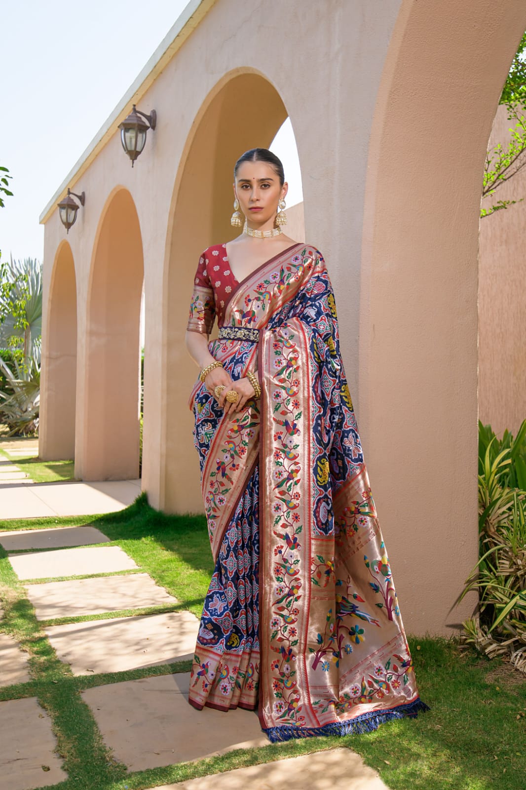 Paithani Silk Saree with Zari Weaving Work