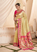 Soft Tissue Paithani Silk Saree with Zari Weaving Work