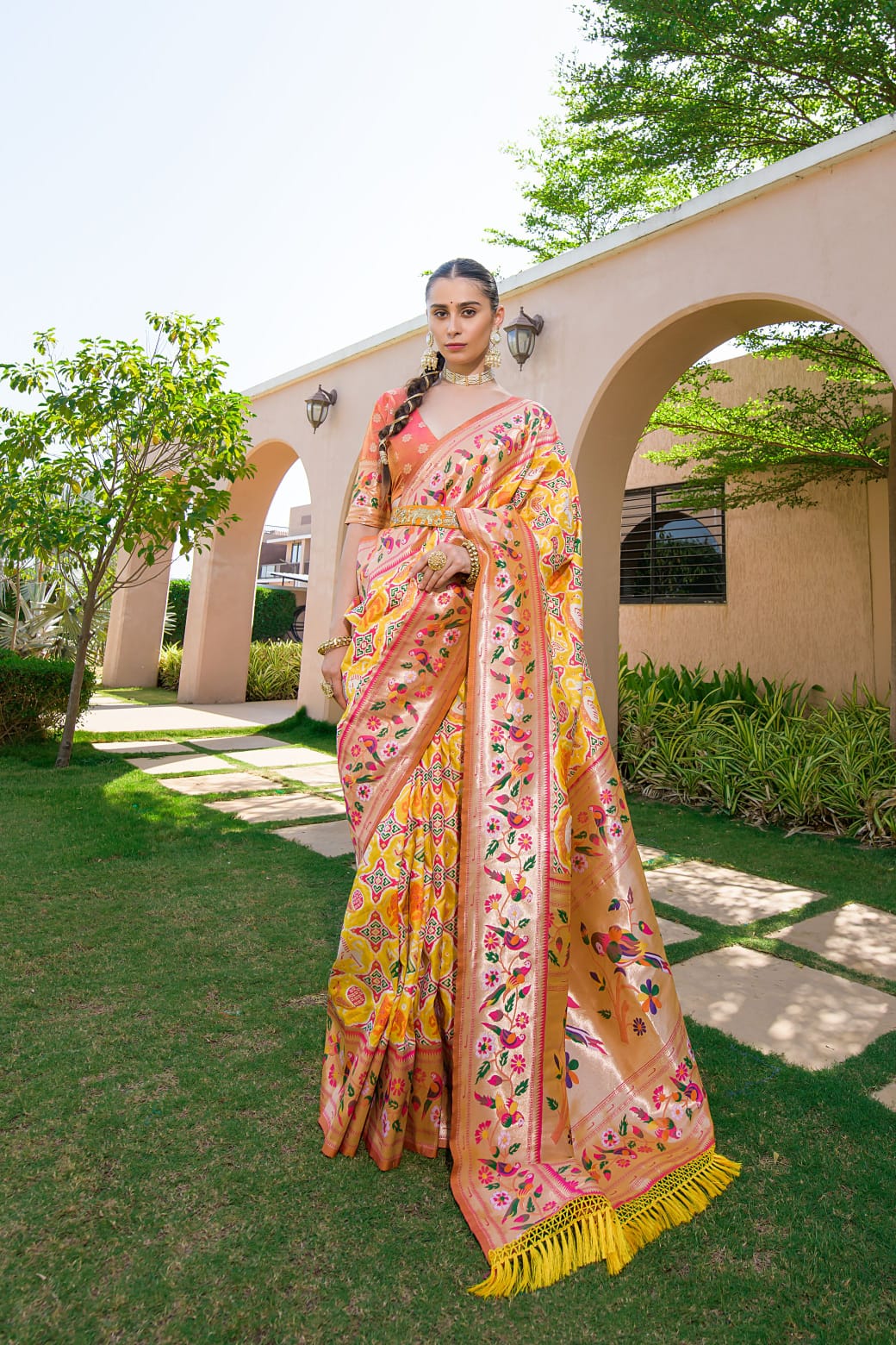 Paithani Silk Saree with Zari Weaving Work