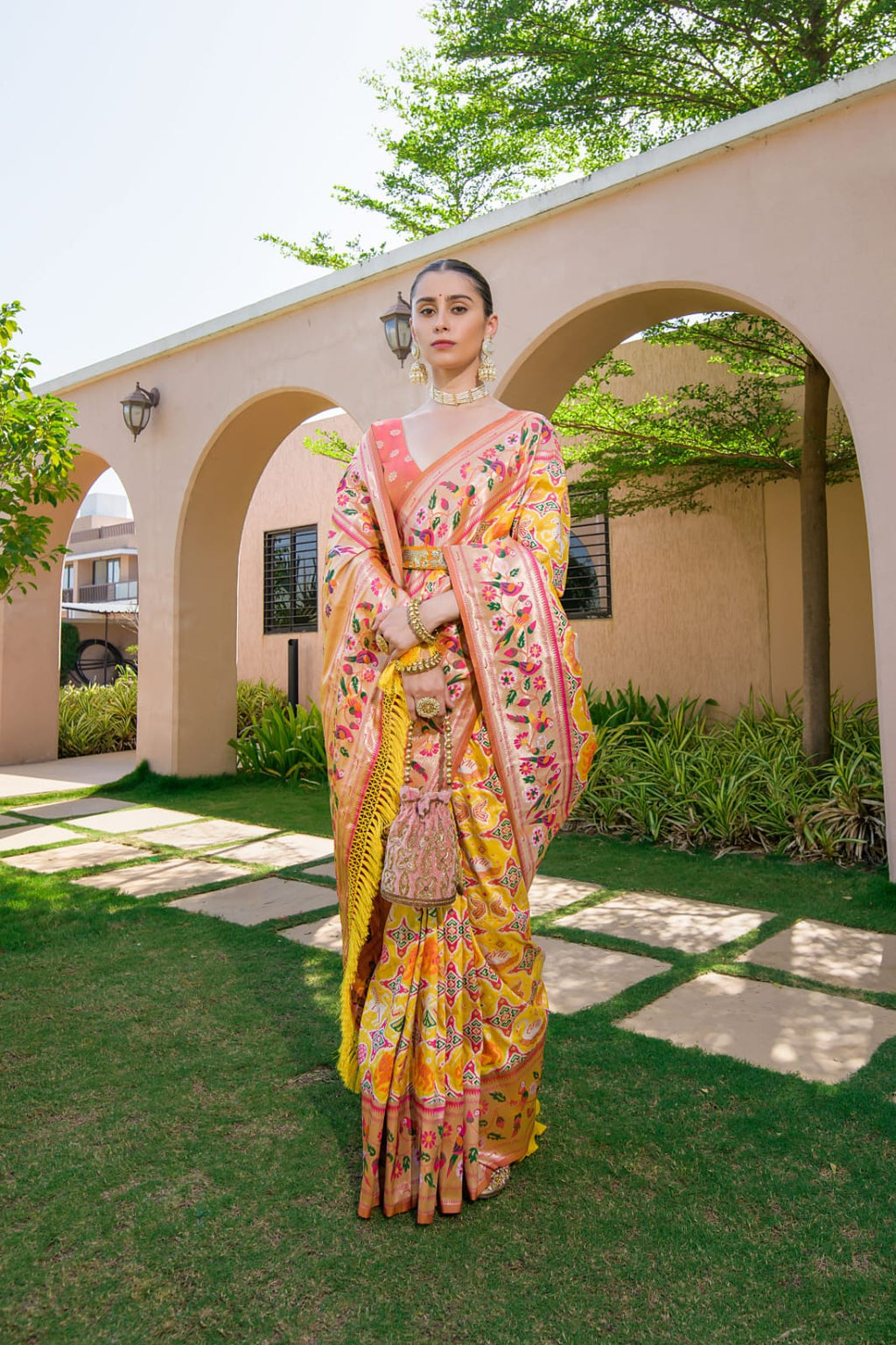 Paithani Silk Saree with Zari Weaving Work