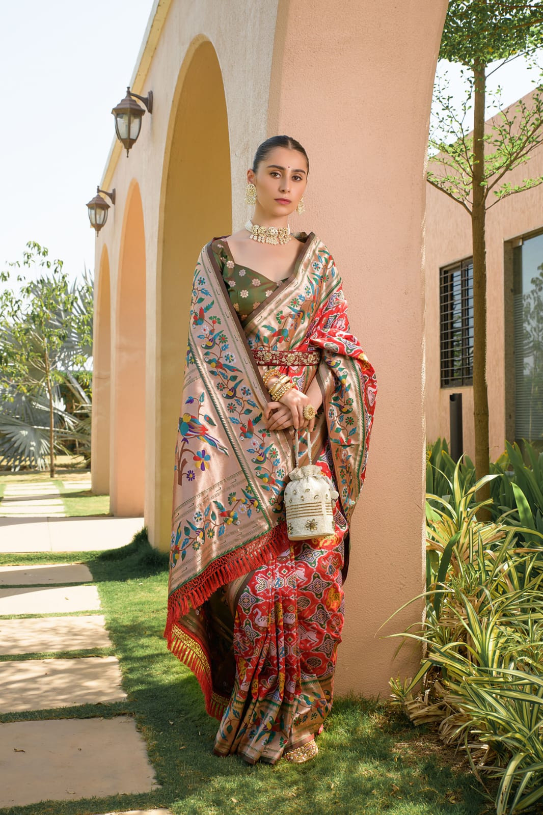 Paithani Silk Saree with Zari Weaving Work