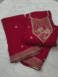 Premium Embroidered Straight Suit Material Set | Multi-Color Collection
