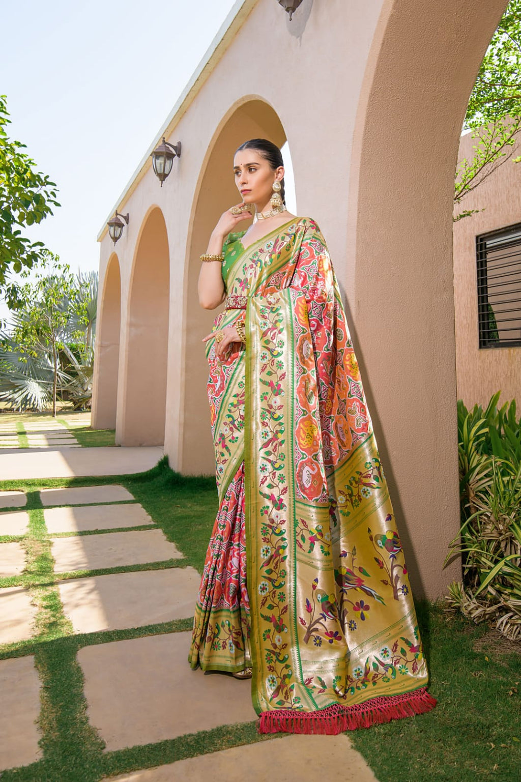 Paithani Silk Saree with Zari Weaving Work