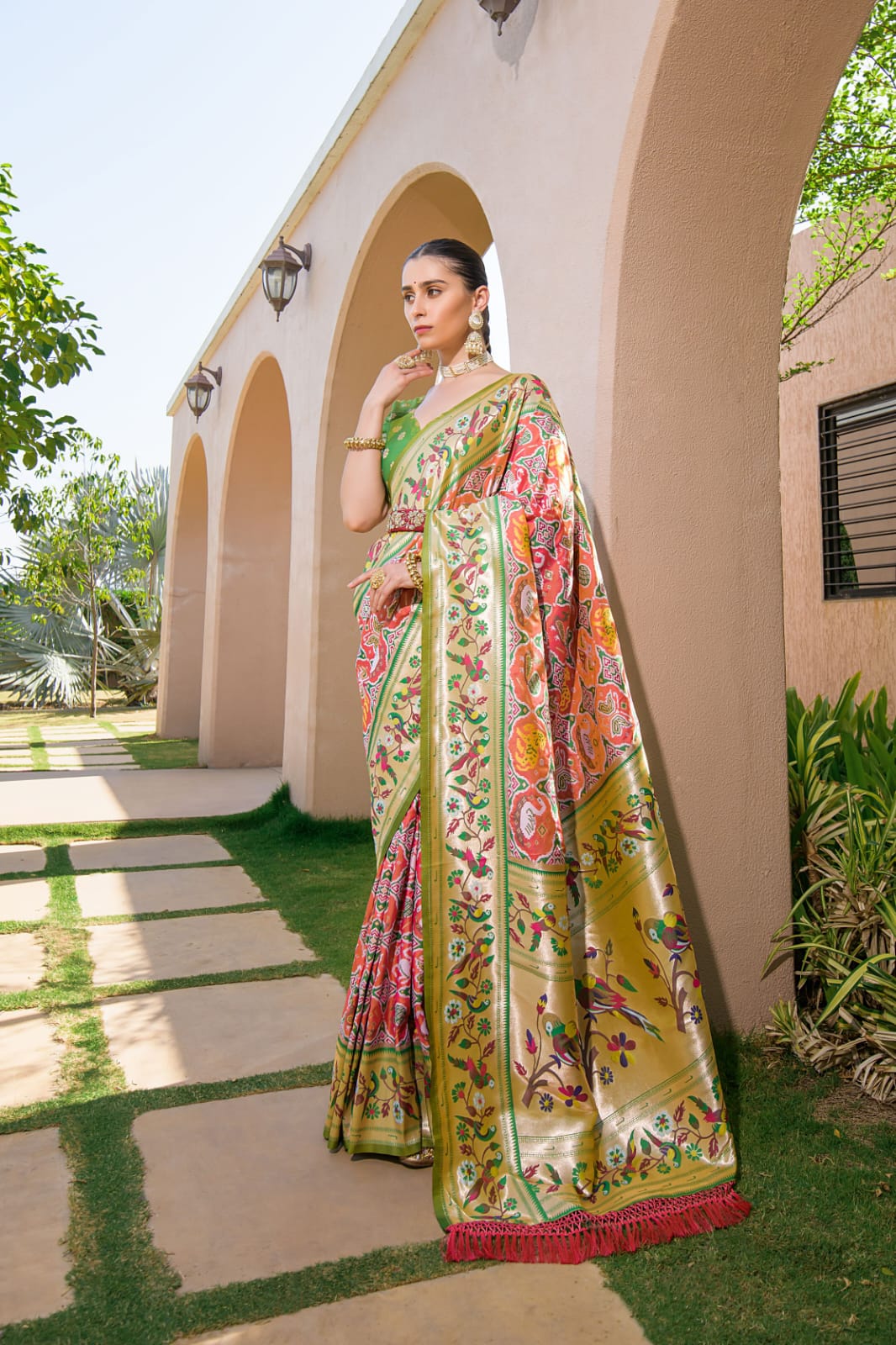 Paithani Silk Saree with Zari Weaving Work