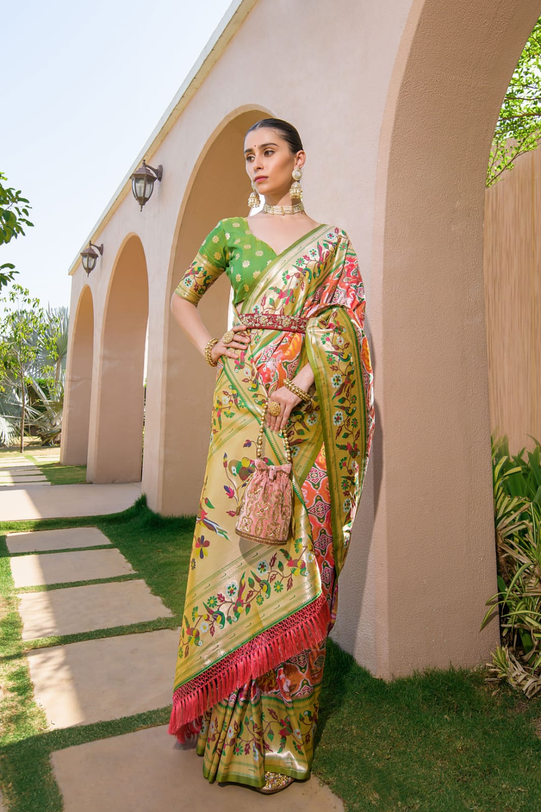 Paithani Silk Saree with Zari Weaving Work