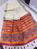 Khadi Raw Silk Saree with Rich Meena Weaving Patola Pallu