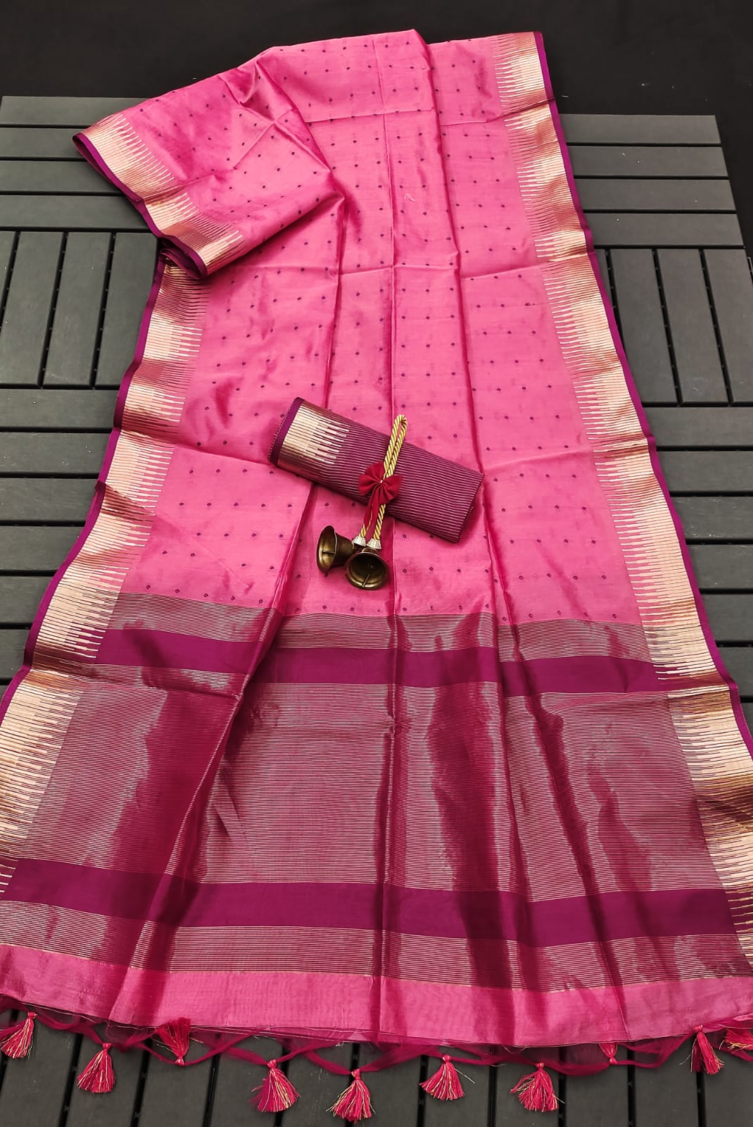 Soft Tussar Silk Saree with Zari Weaving