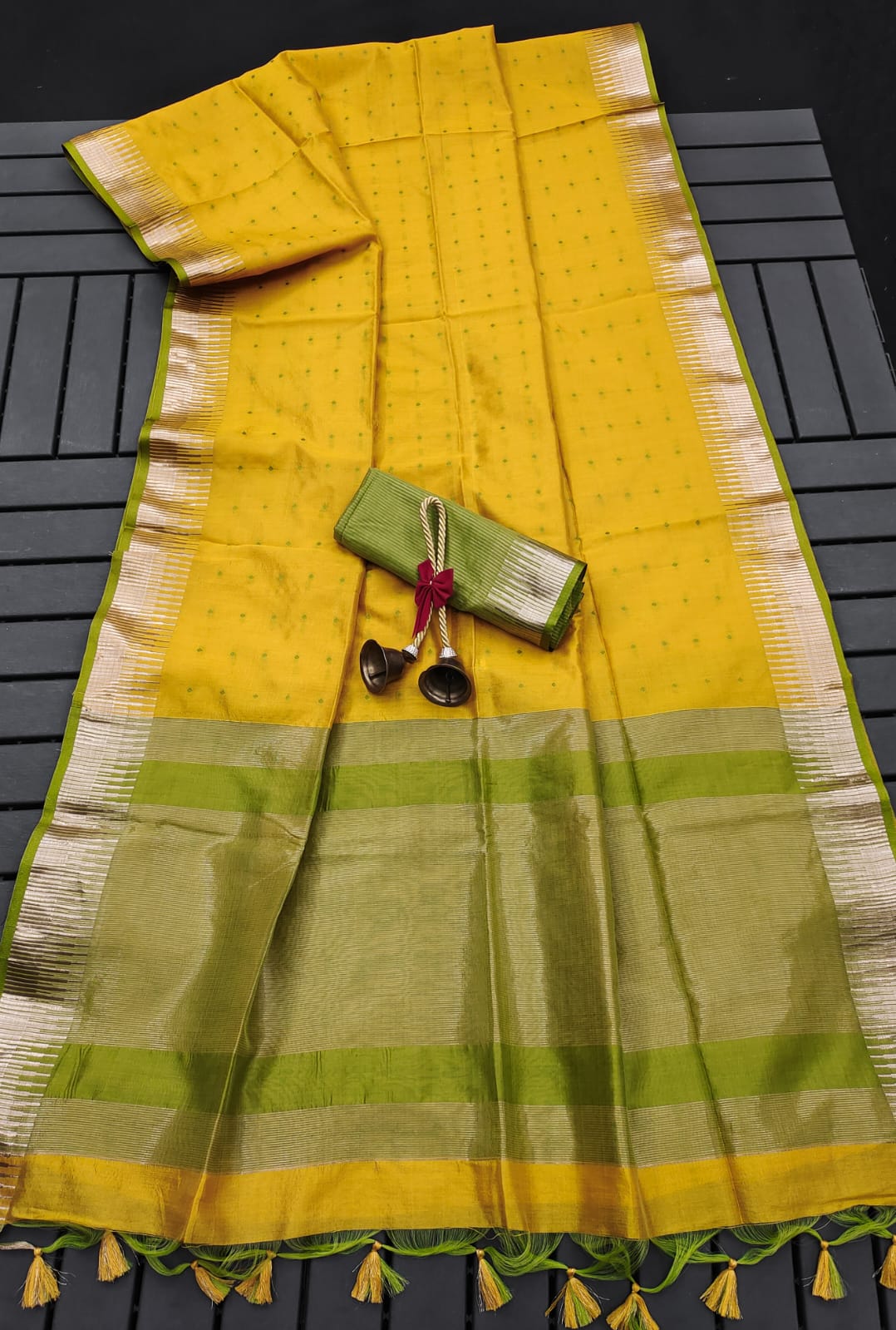 Soft Tussar Silk Saree with Zari Weaving