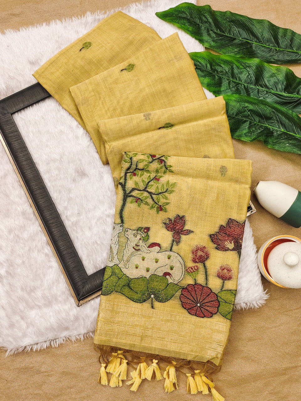 Muga cotton saree
