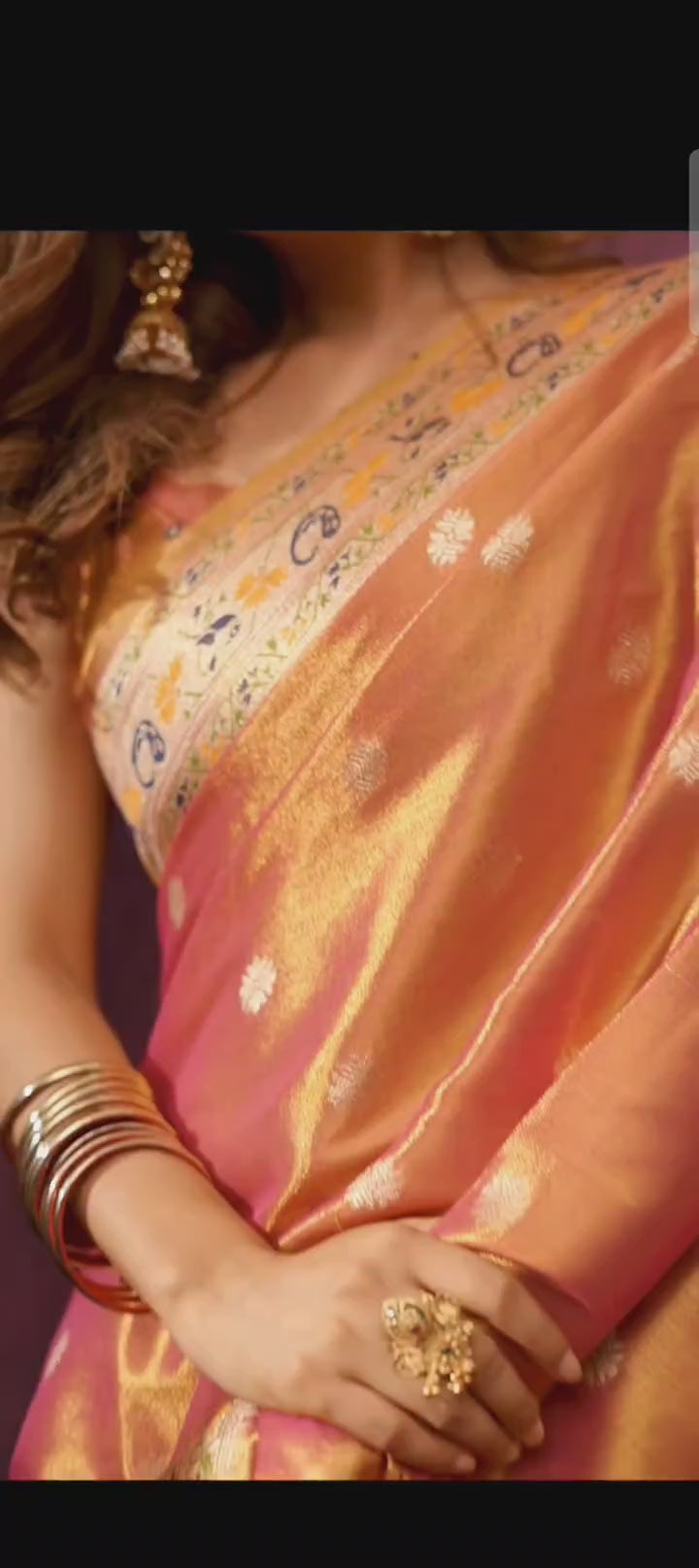 Soft tissue paithani silk saree with thread weaving work