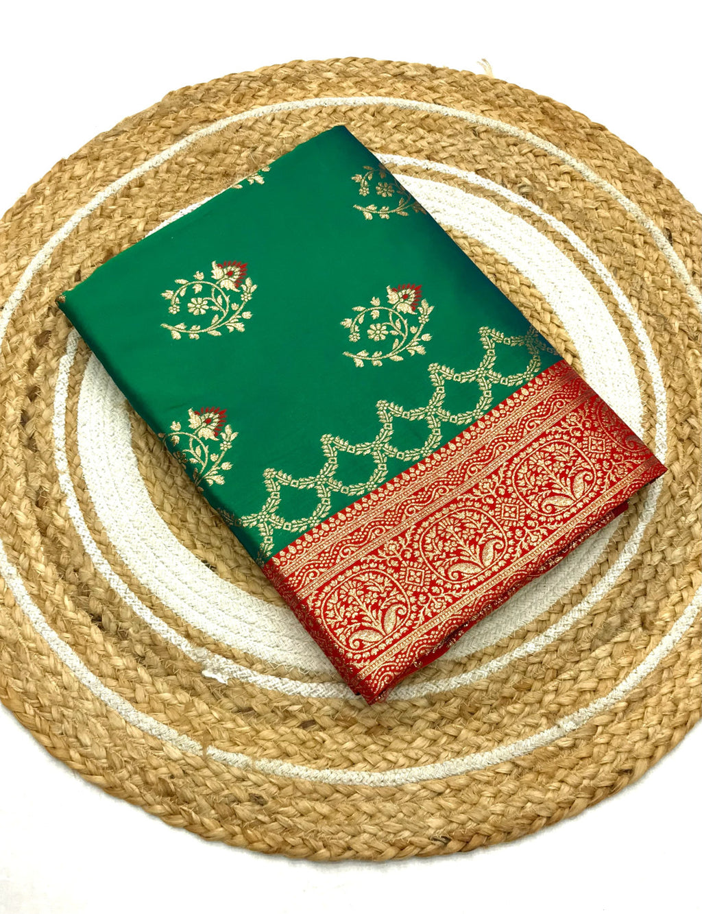 Traditional banarasi silk saree with zari weaving work