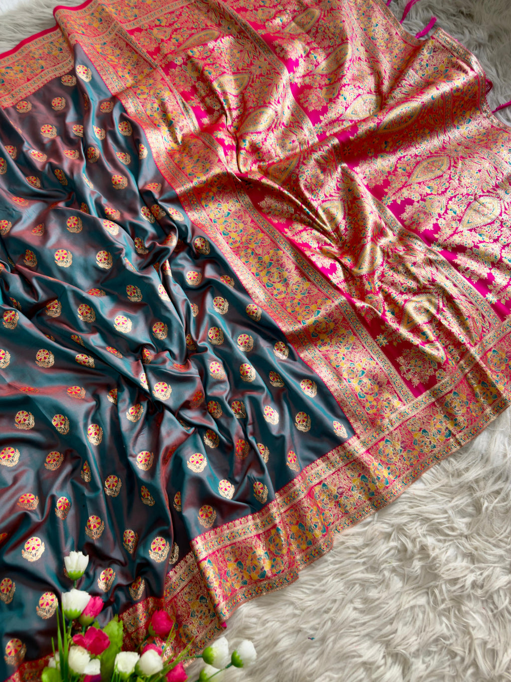 Kashmiri pashmina Silk saree