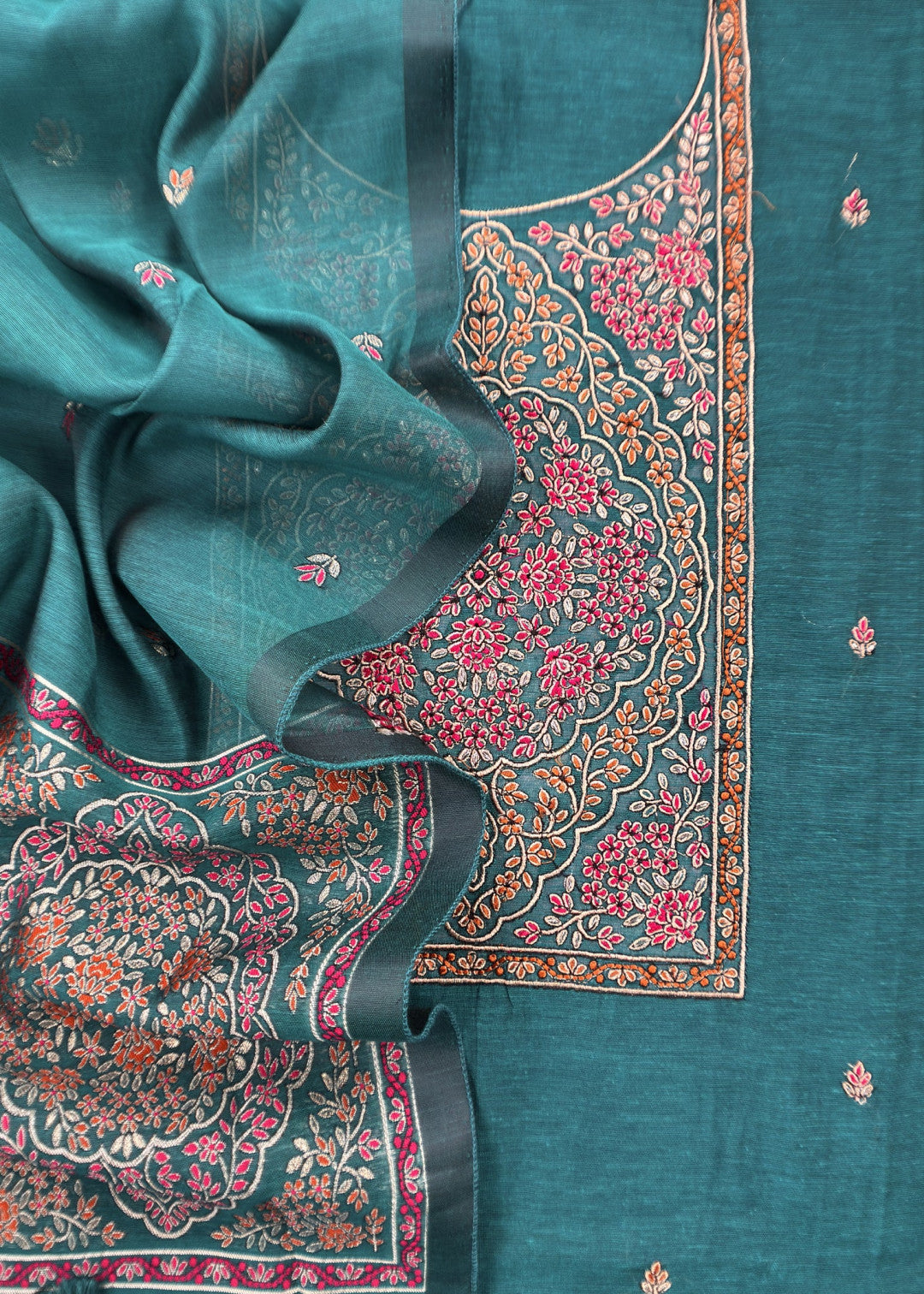 Unstitched Pure Linen Cotton Salwar Suit with Unique Weaving Work
