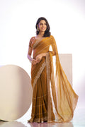 Chiffon Silk Saree with Embroidered Work Border