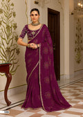 Royal Bandhani Print Saree with Embroidered Blouse Piece
