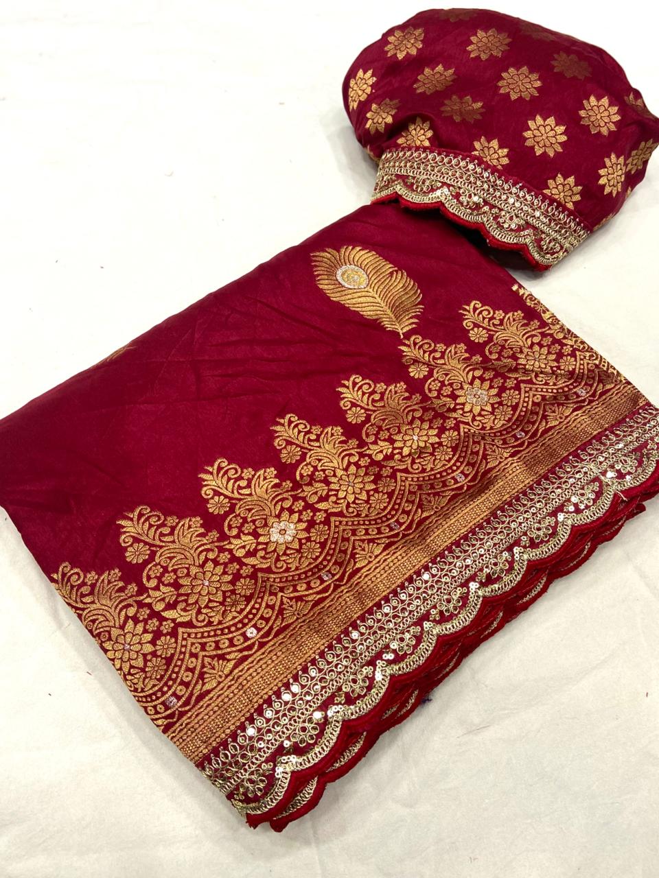 Khaddi georgette silk saree with coding sequence less border