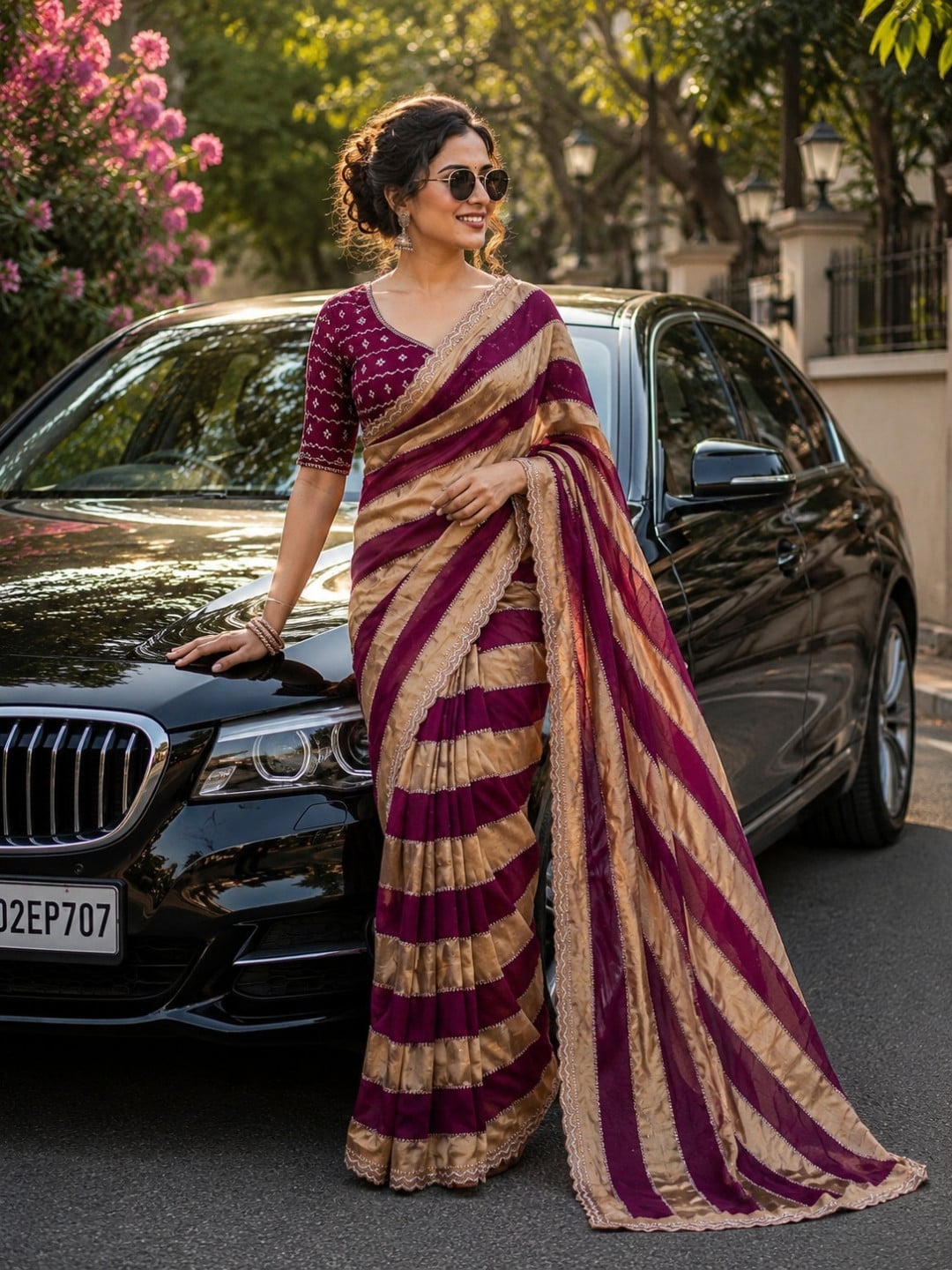 Fancy soft space silk saree with jarkhan and embroidery work