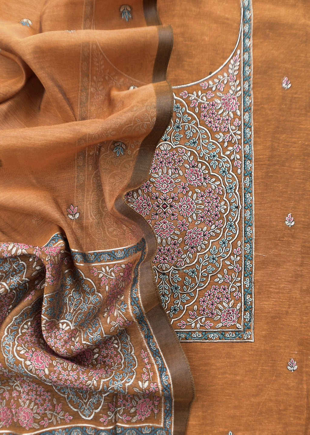 Unstitched Pure Linen Cotton Salwar Suit with Unique Weaving Work