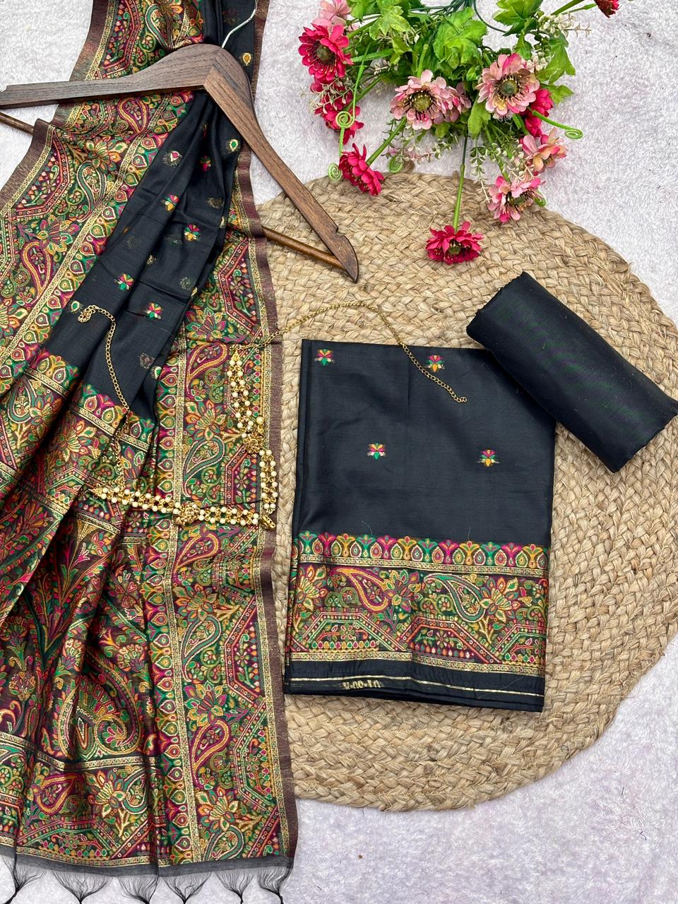 Unstitched jamdani cotton salwar suite