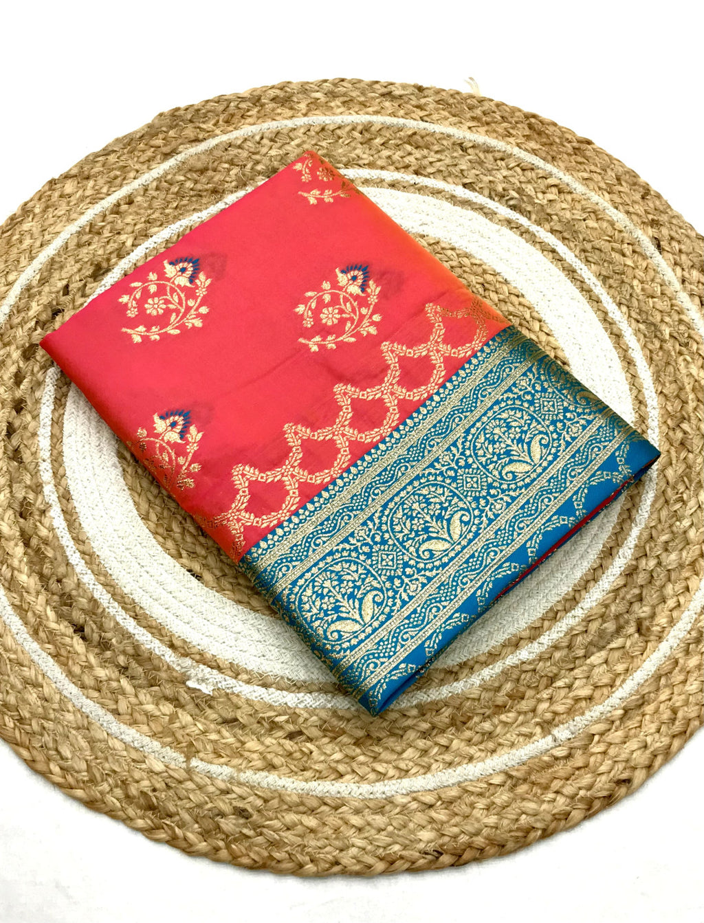 Traditional banarasi silk saree with zari weaving work