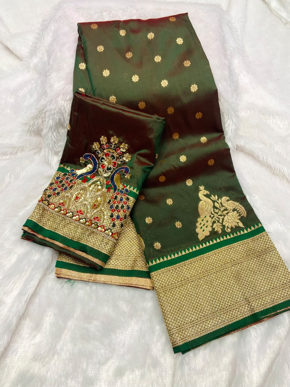 Premium soft banarasi silk saree with zari weaving work