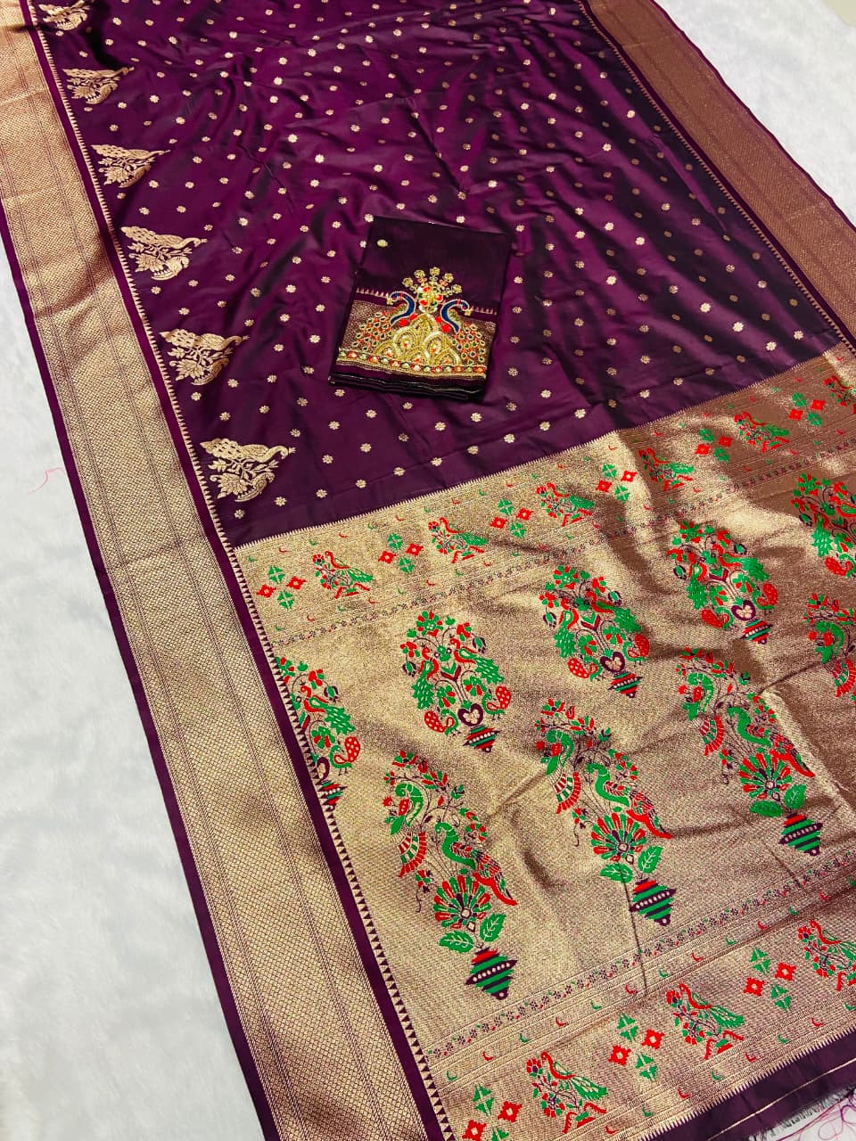 Premium soft banarasi silk saree with zari weaving work