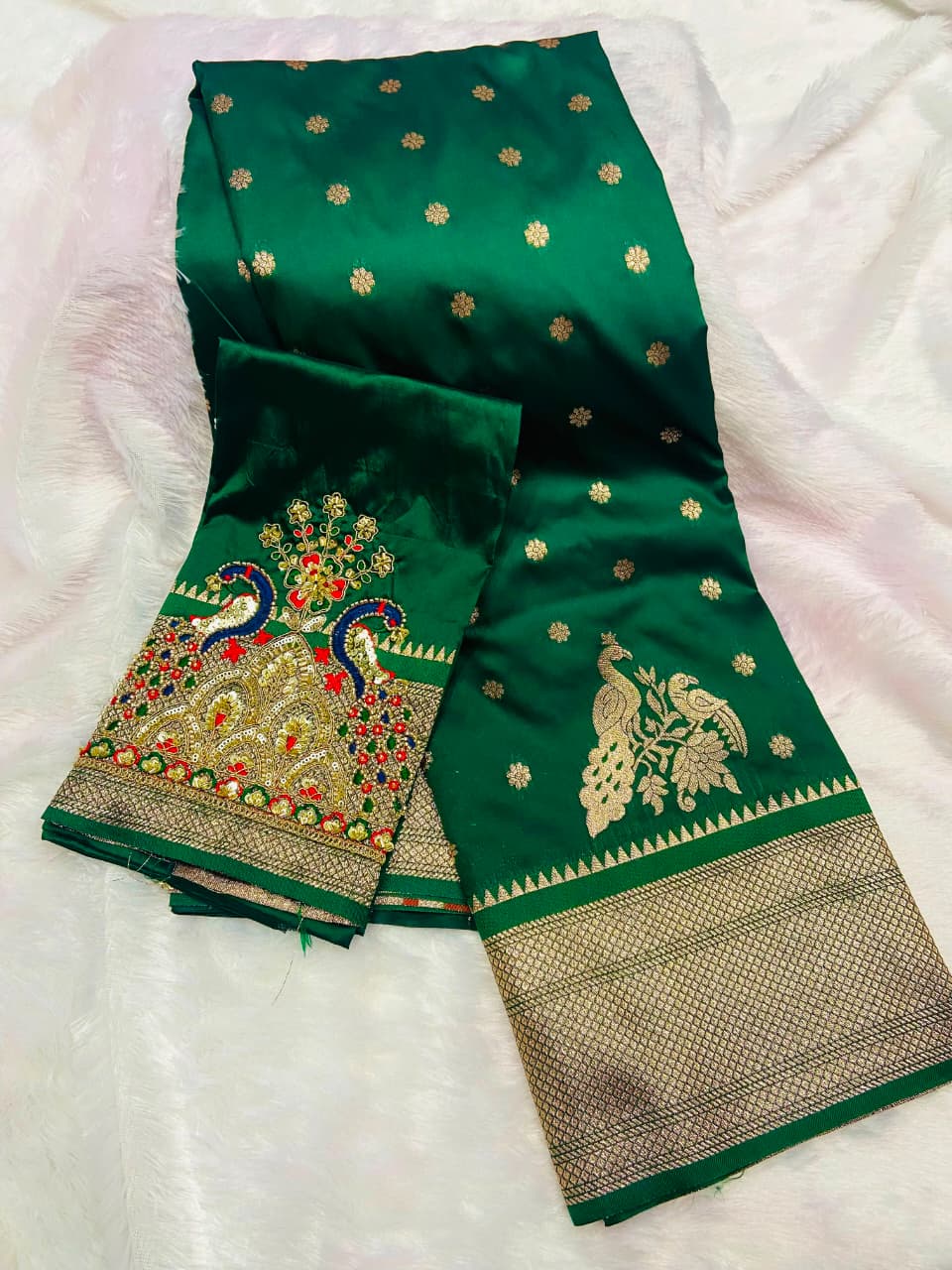 Premium soft banarasi silk saree with zari weaving work