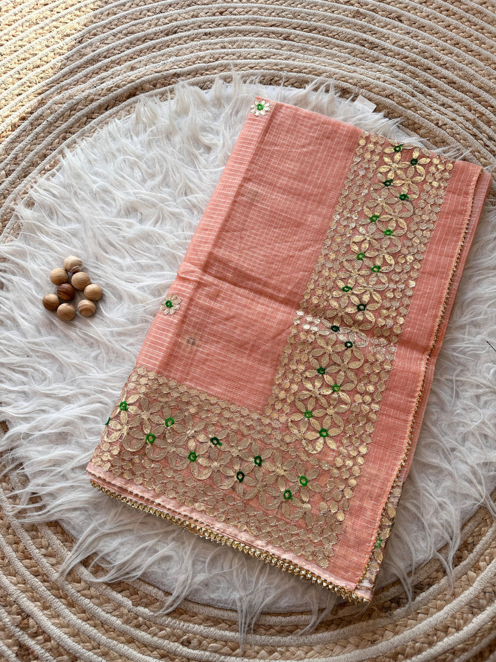 Banarasi Kota Silk Saree with Hand Gota Patti Work