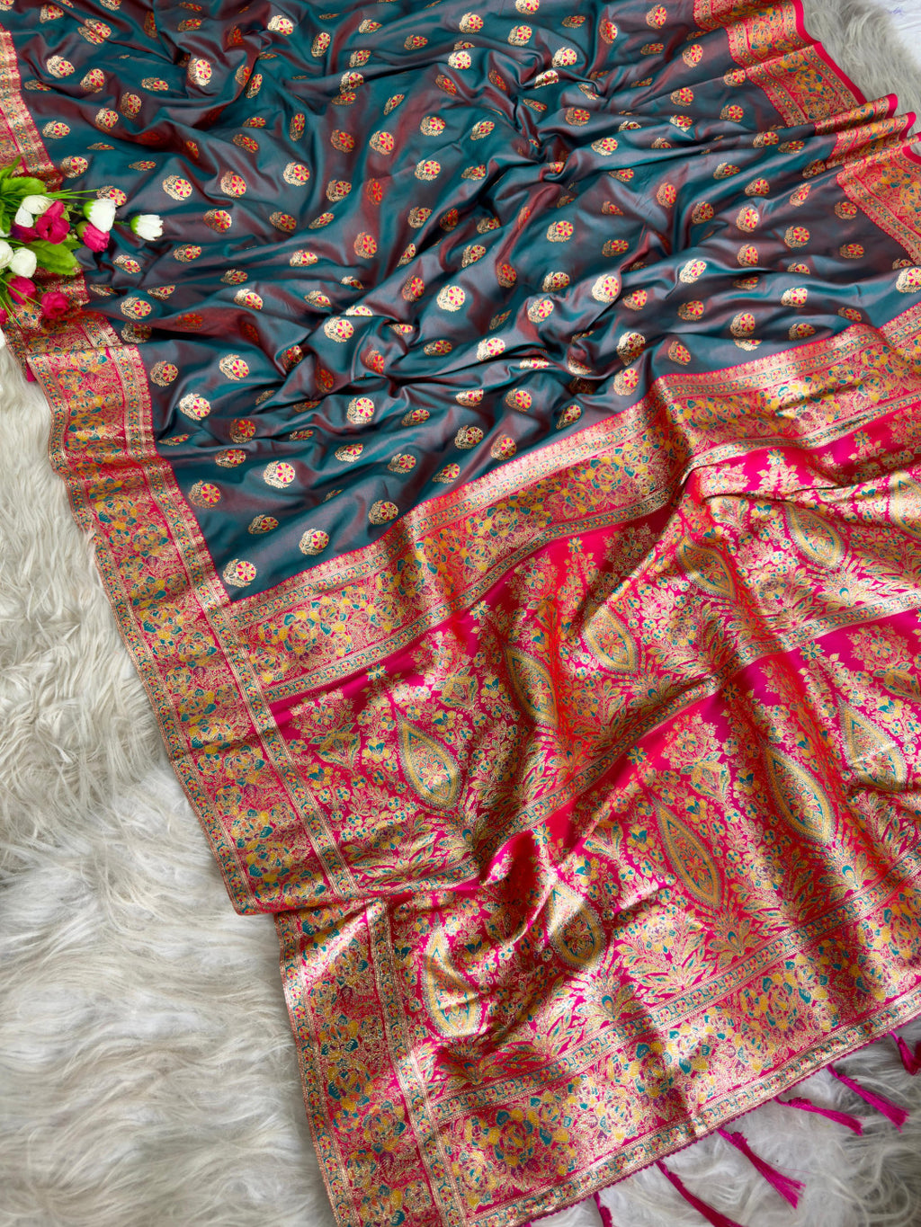 Kashmiri pashmina Silk saree