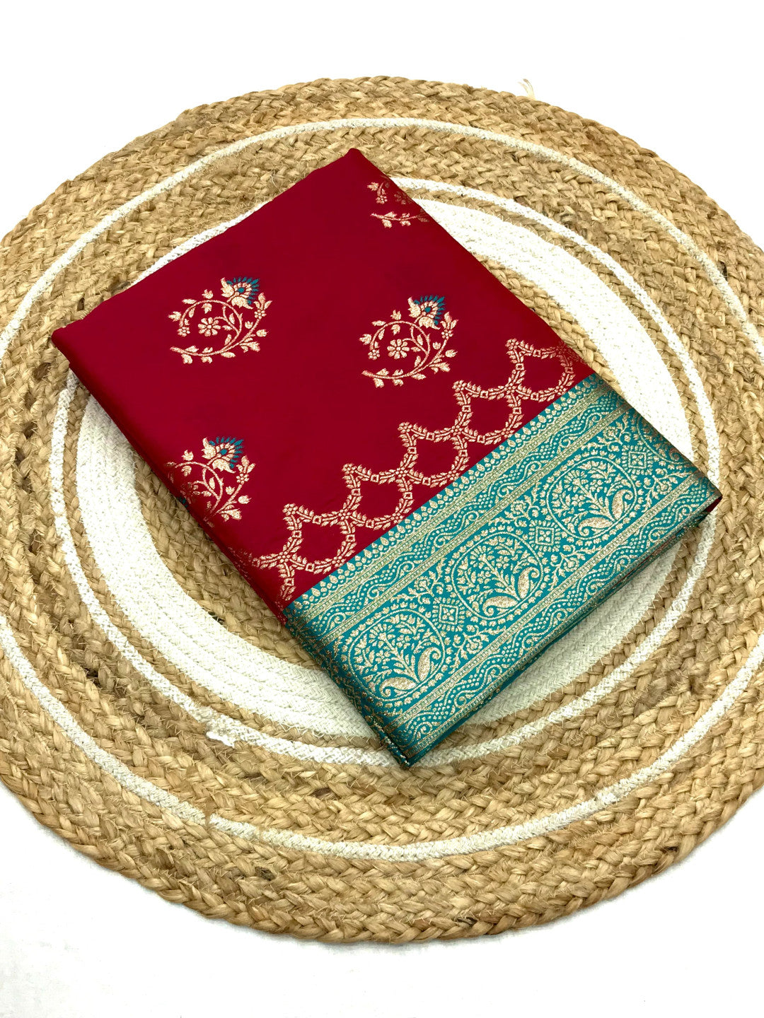 Traditional banarasi silk saree with zari weaving work