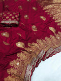 Khaddi georgette silk saree with coding sequence less border