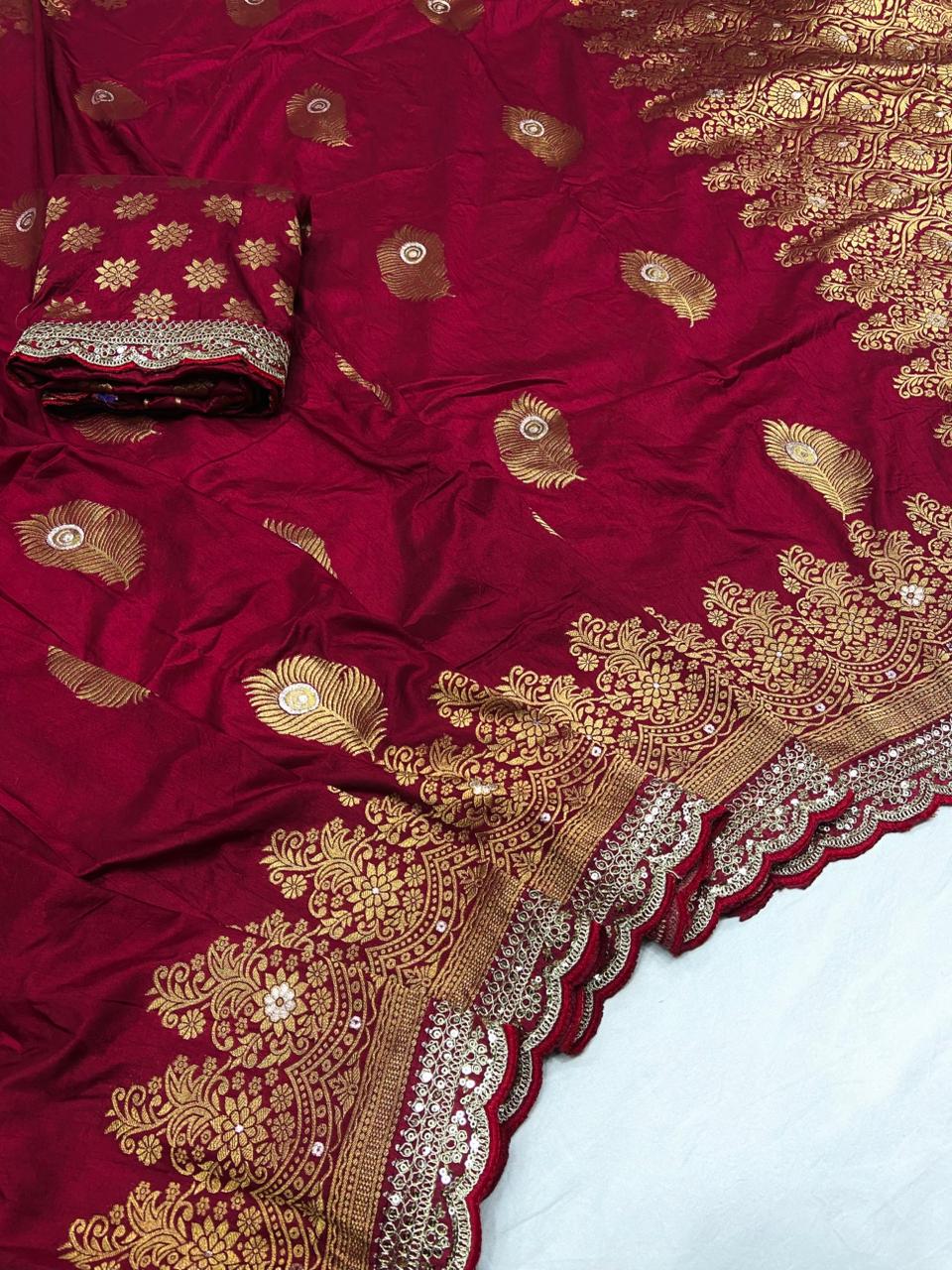 Khaddi georgette silk saree with coding sequence less border