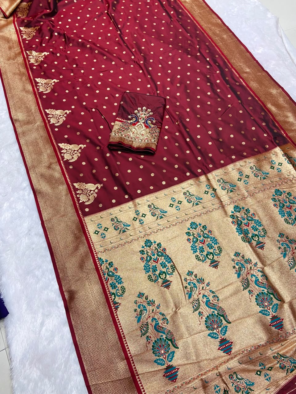 Premium soft banarasi silk saree with zari weaving work