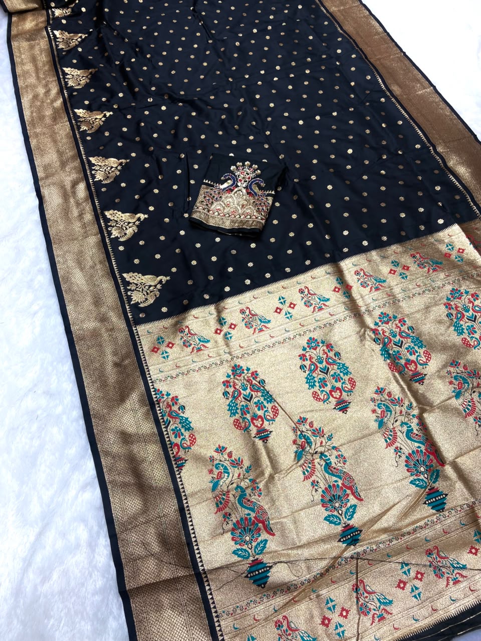 Premium soft banarasi silk saree with zari weaving work