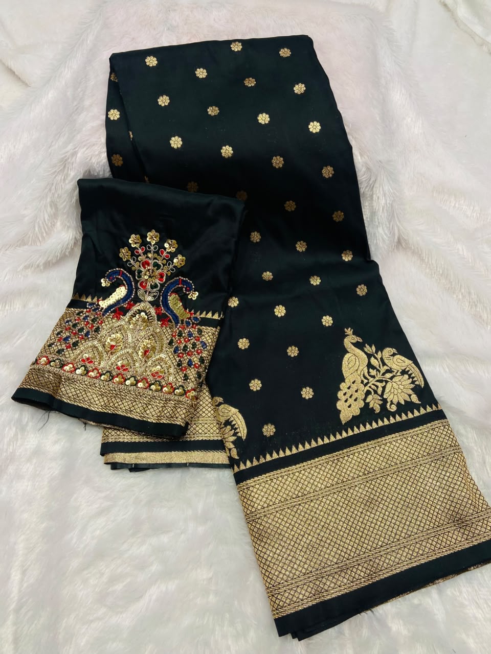 Premium soft banarasi silk saree with zari weaving work