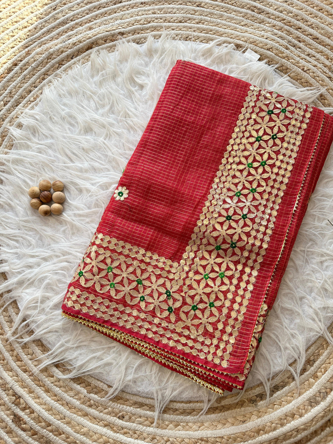 Banarasi Kota Silk Saree with Hand Gota Patti Work