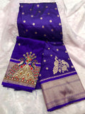 Premium soft banarasi silk saree with zari weaving work