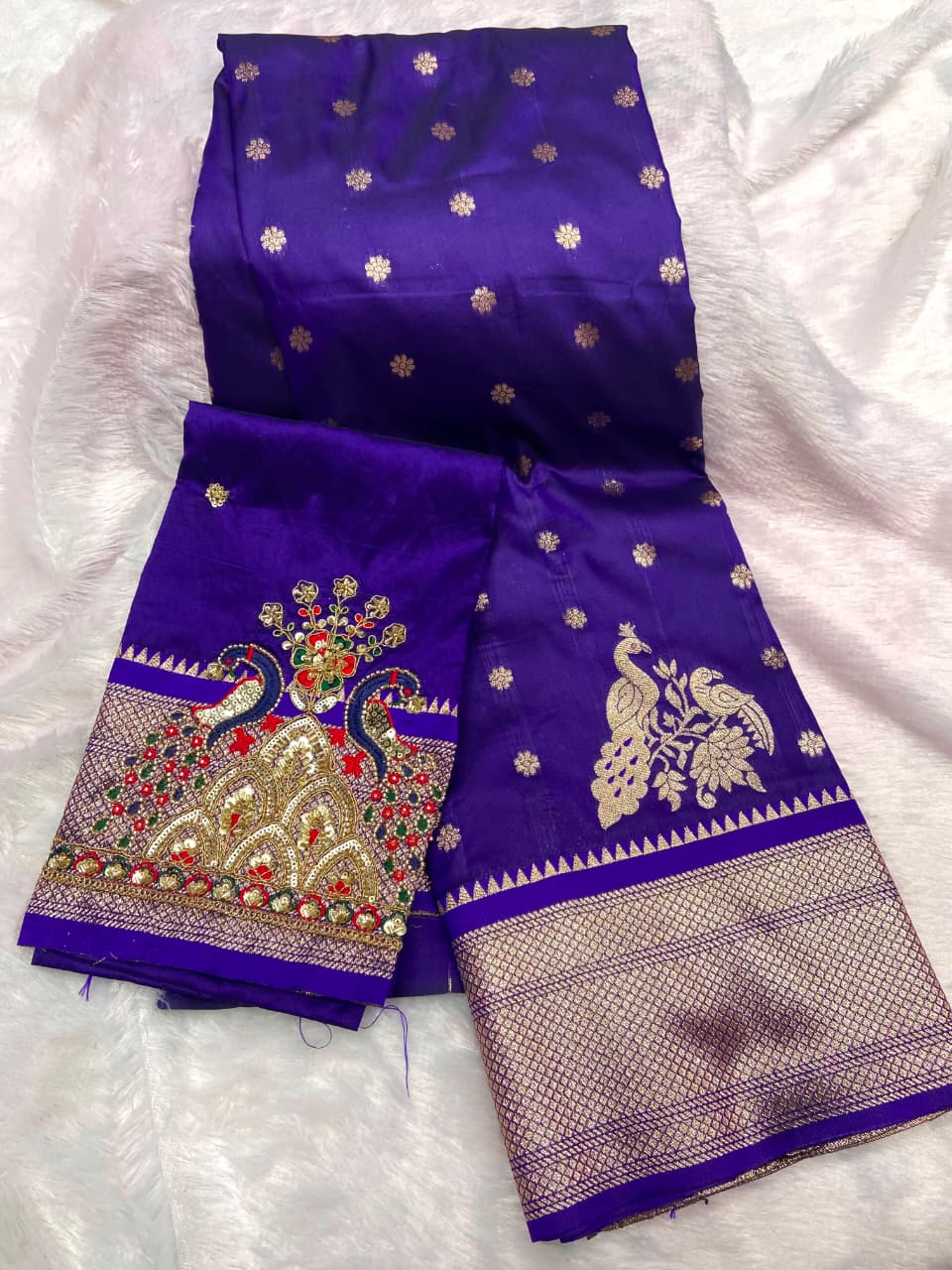 Premium soft banarasi silk saree with zari weaving work
