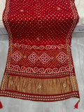 Bandhani Silk Saree with Golden Border