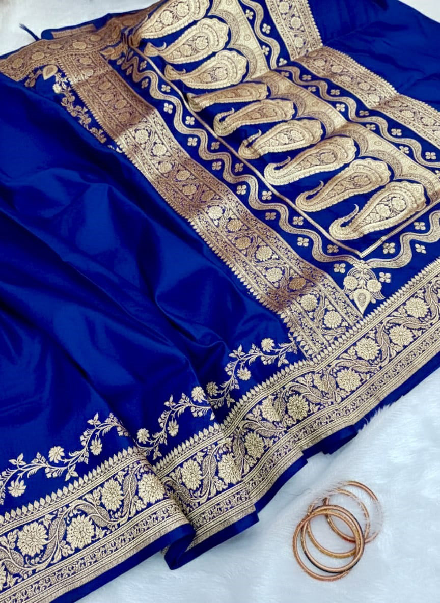 Premium soft banarasi silk saree with zari weaving work
