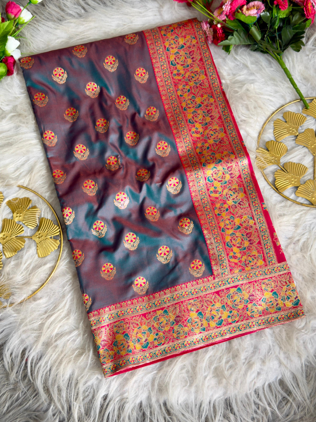 Kashmiri pashmina Silk saree