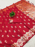 Premium banarasi silk saree with meenakari zari weaving work