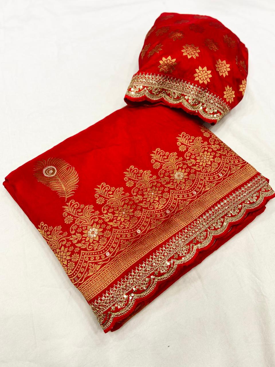 Khaddi georgette silk saree with coding sequence less border