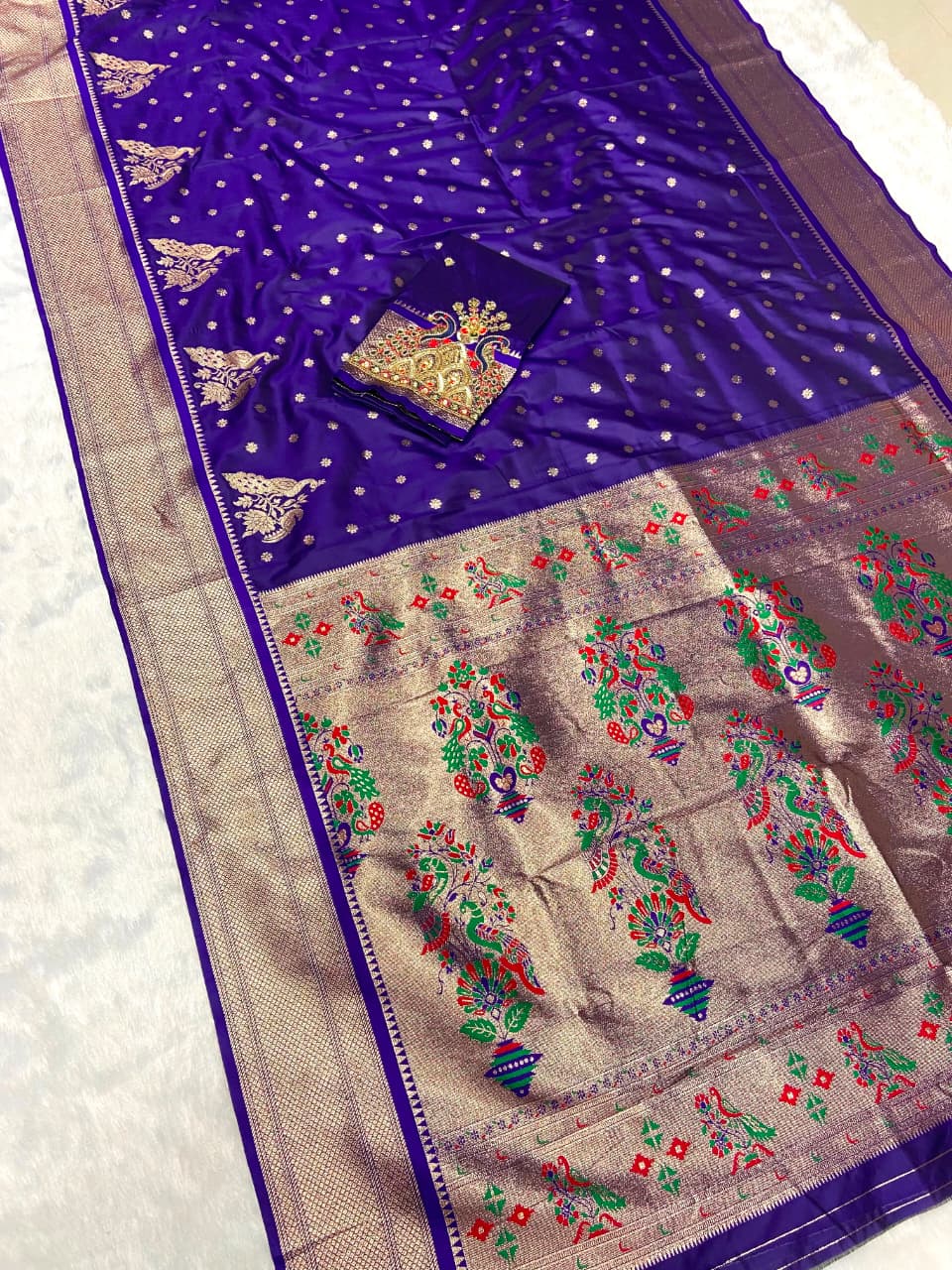 Premium soft banarasi silk saree with zari weaving work
