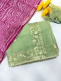 Kota silk saree with gota patti work and gota patti lace border