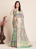 Pastel Gold Designer Banarasi Silk Saree