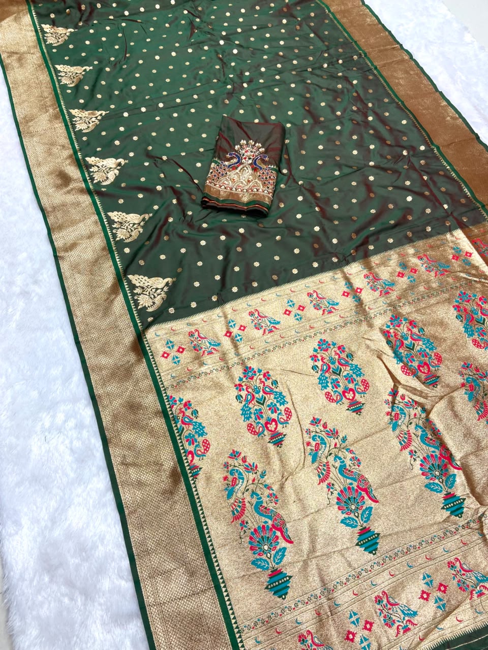 Premium soft banarasi silk saree with zari weaving work